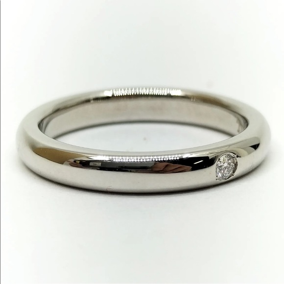 Tiffany & Co. 1p diamond Elsa Peretti stacking band ring (Platinum) - Picture 4 of 6